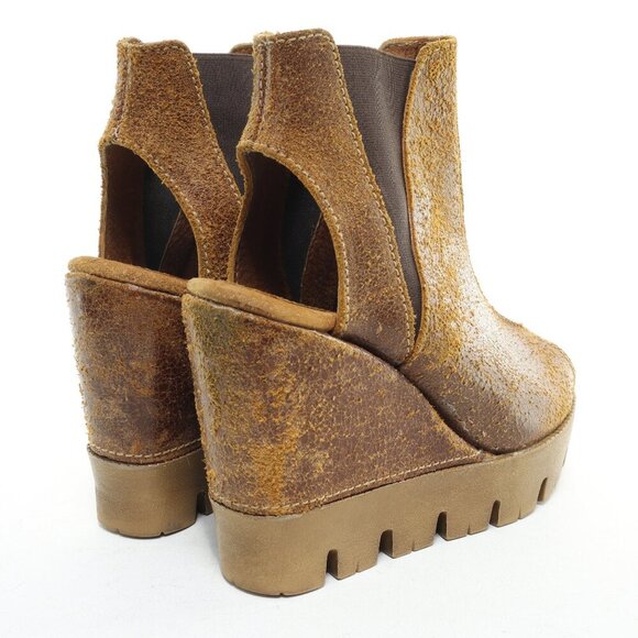 Brown Wedge Ankle Boots - Picture 8 of 16